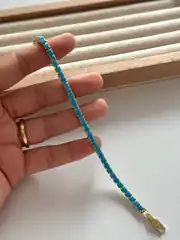 14K Altın Kaplama Mavi Su Yolu Bileklik  2