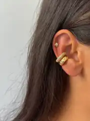 14K Altın Kaplama Sıkıştırmalı Kıkırdak Küpe 1