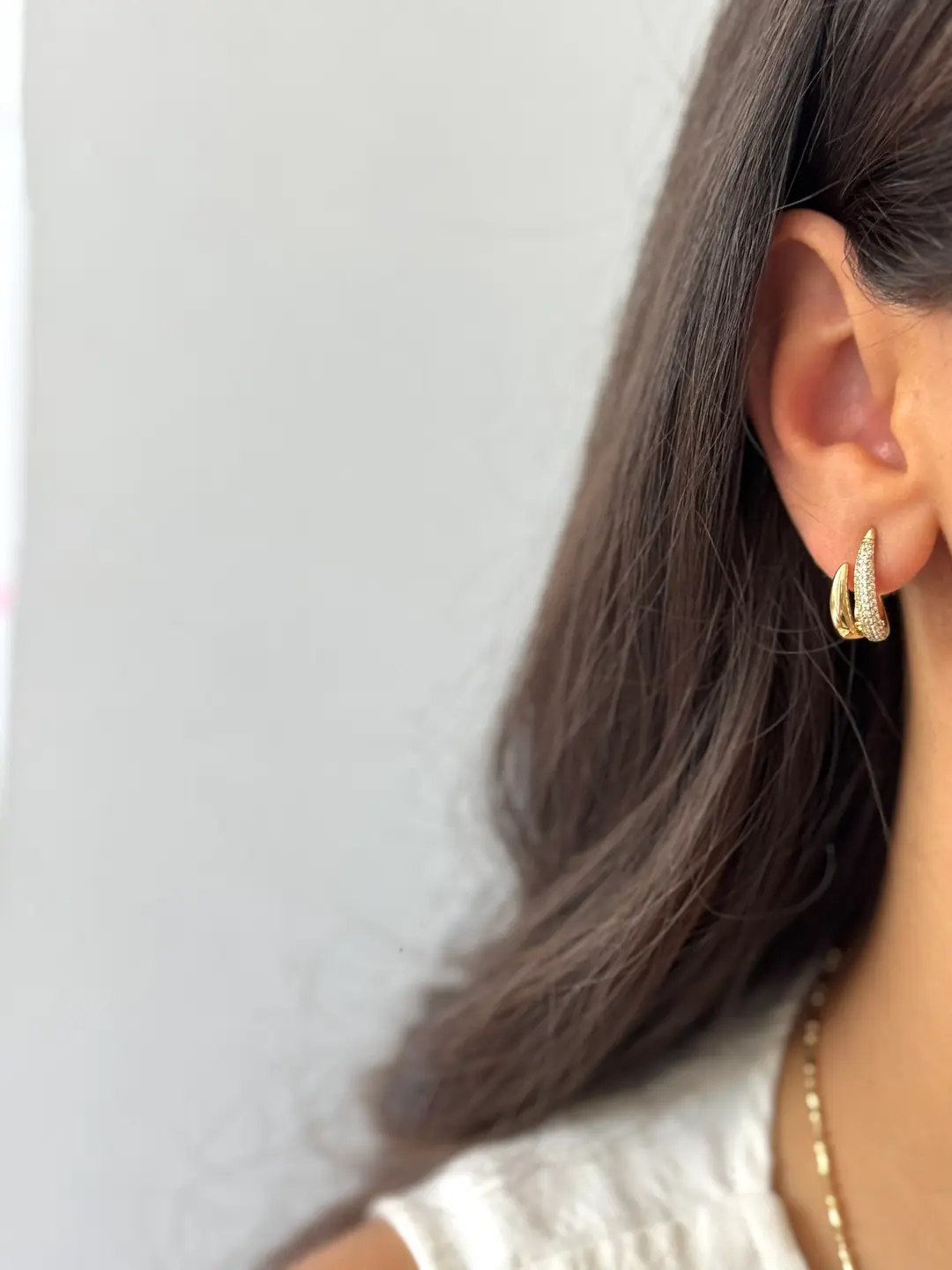 14k xuping seri ikili görünüm küpe 