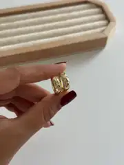 14K Xuping Seri Üzeri Desenli Halka Küpe 2
