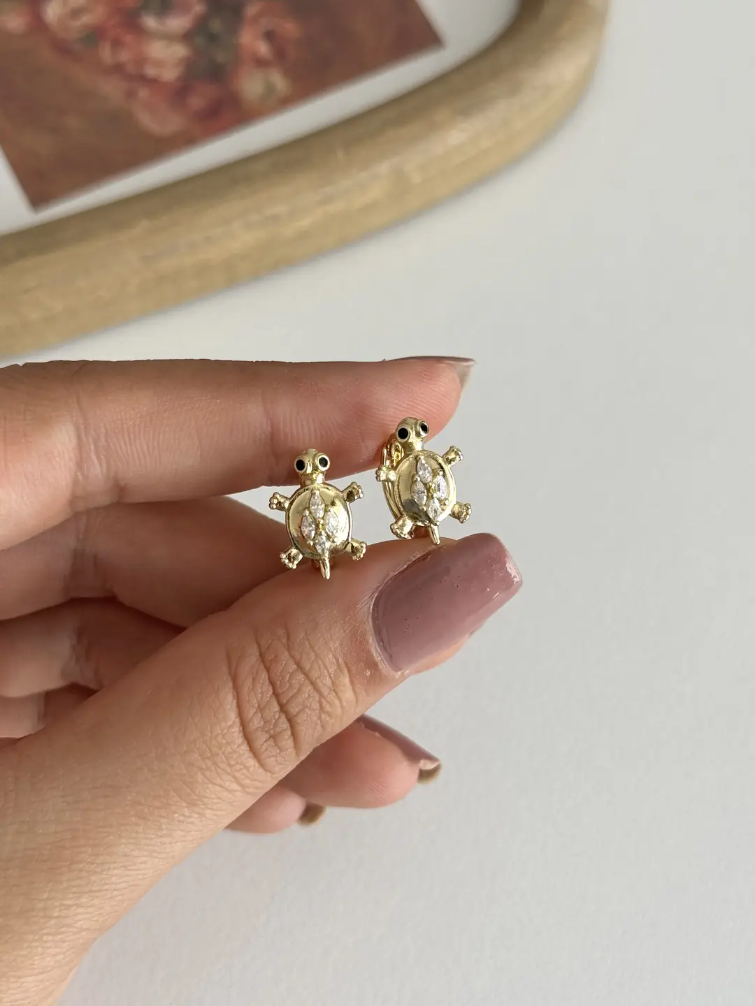 14K Xuping Seri Kaplumbağa Küpe