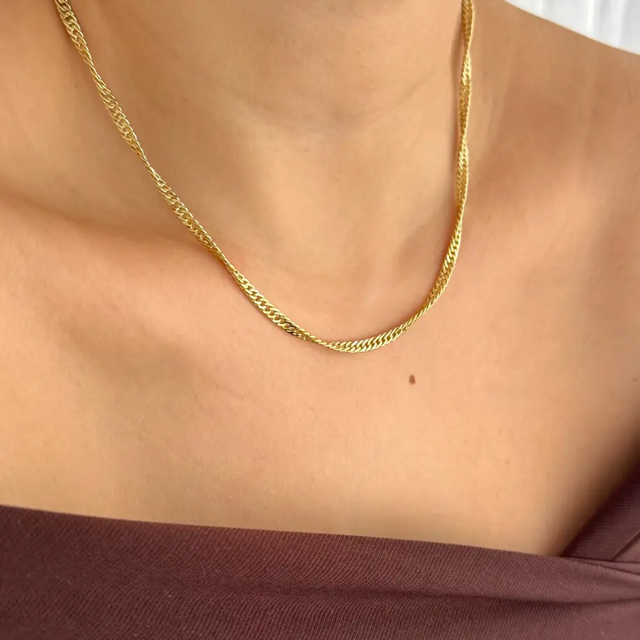 14K Xuping Kendinden Dönen Kolye 45 Cm