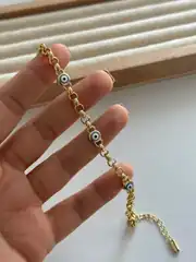 14k altın kaplama kuyumcu model nazar bileklik  2