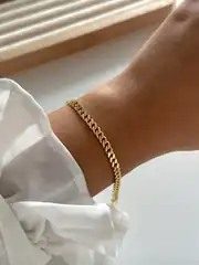 14K Altın Kaplama İnce Gurmet Bileklik  1