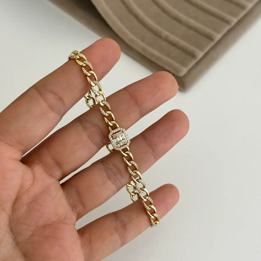 14K Xuping Seri  Minimal Baget Taşlı Gurmet Bileklik