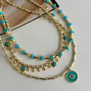 Firuze Taşlı Damla Sallantılı Kolye 2