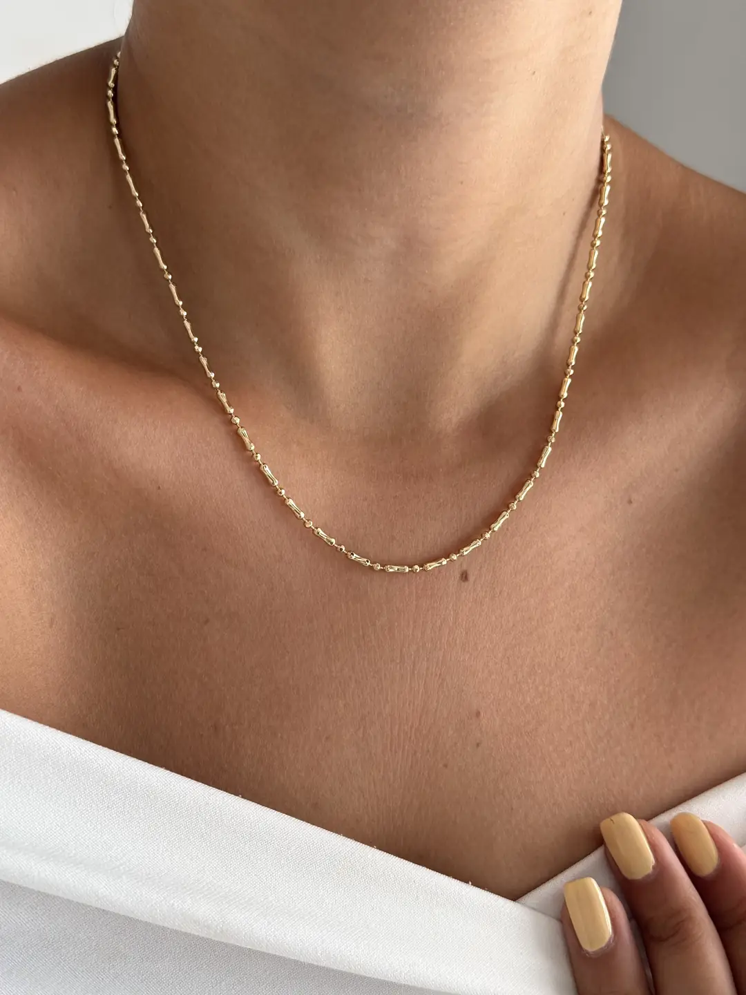 14K Xuping Seri Topçuklu Kemik Kolye
