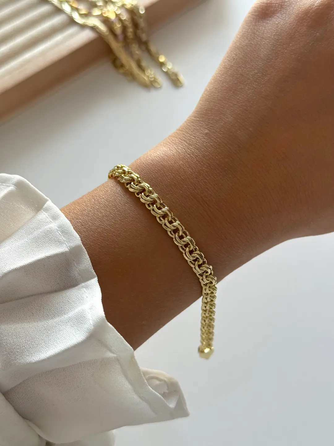 14K Xuping Seri Yassı Halkalar Bileklik