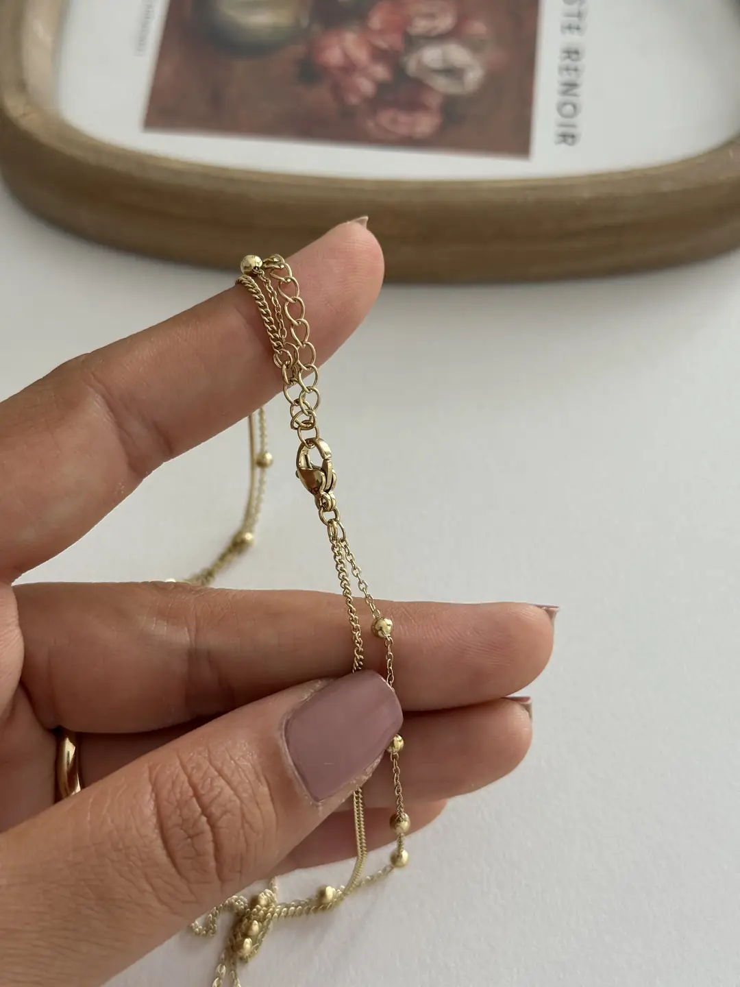 14K Xuping Seri Tek Kilitte Çift Zincir Kolye 3
