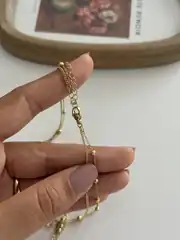 14K Xuping Seri Tek Kilitte Çift Zincir Kolye 3