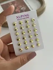 14K Xuping Seri Minimal Kare Küpe 2