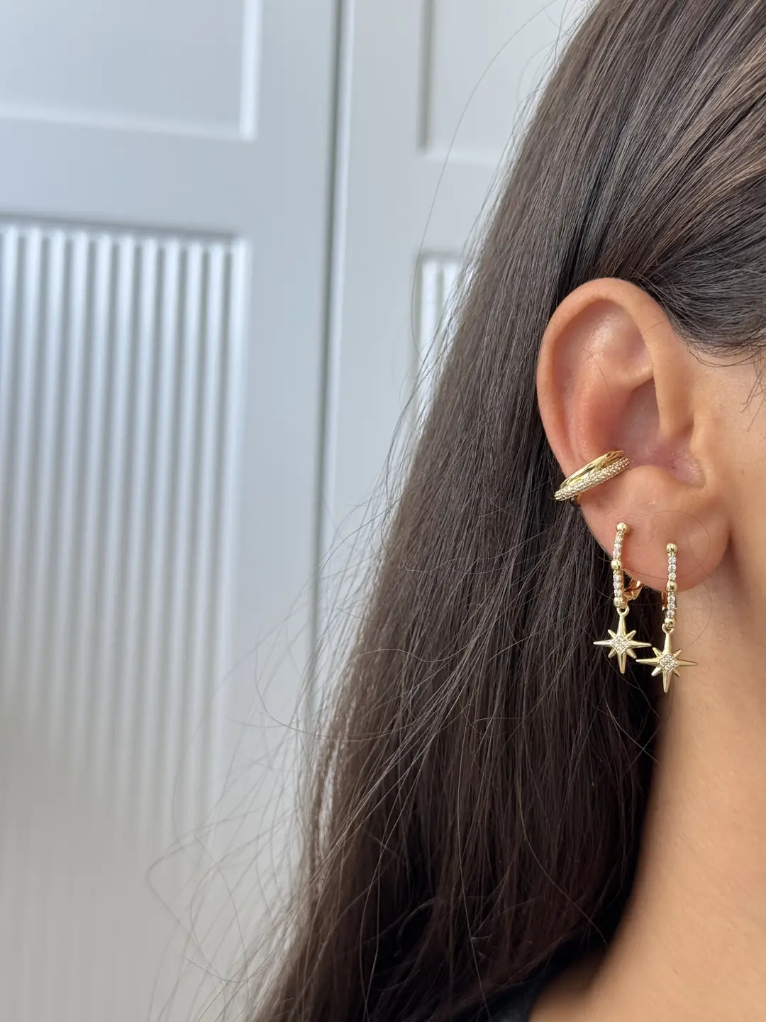 14K Xuping Seri Kuzey Yıldız Sallantılı Küpe