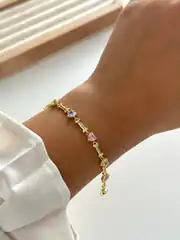 14k xuping seri pastel renkli kalpli bileklik  1