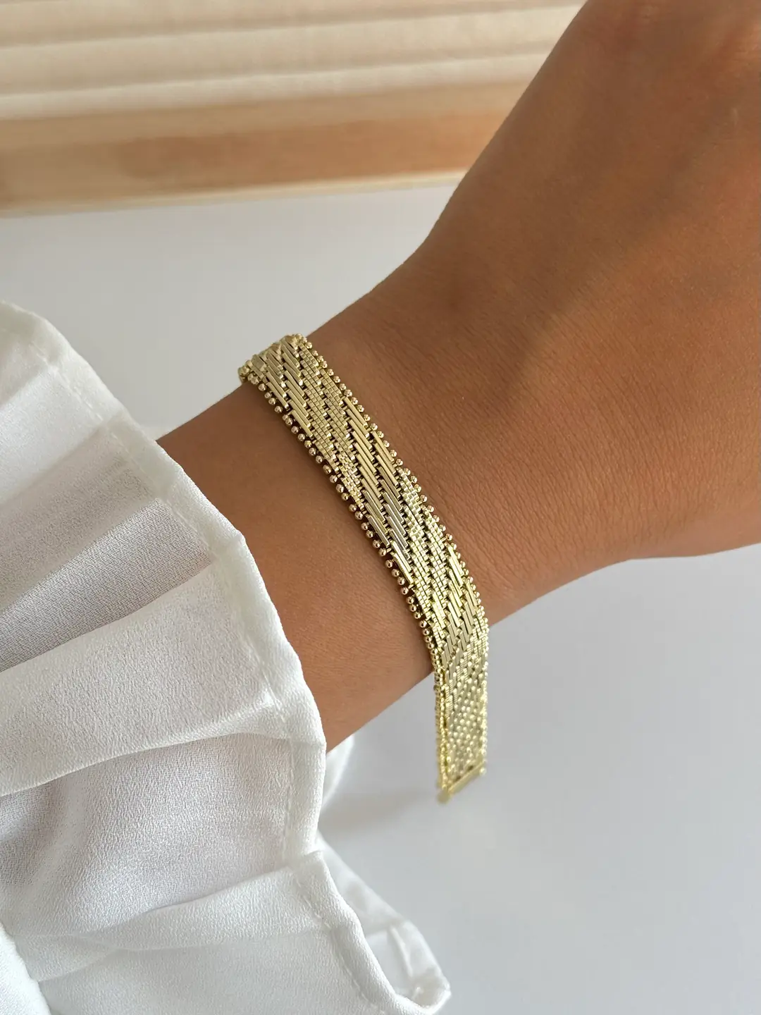 14K Xuping Seri Hasır Bileklik Kalın