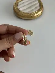 14K Xuping Seri Yıldız Charm Küpe 2