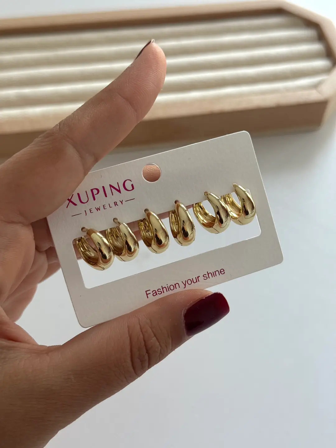 14k xuping seri 3 çift küpe seti 