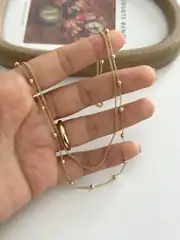 14K Xuping Seri Tek Kilitte Çift Zincir Kolye 2