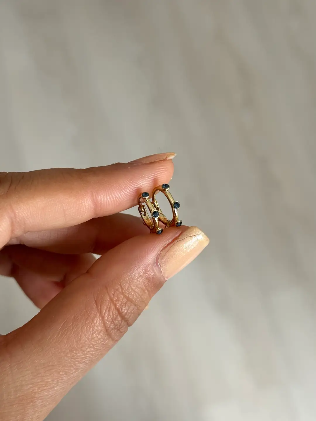 14k Xuping Seri Minimal Küpe Lacivert