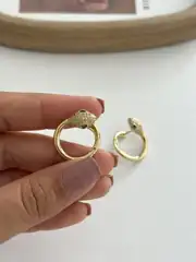 14K Xuping Seri Yılan Küpe 4