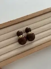 Kahverengi Kemik Toffee Küpe 2