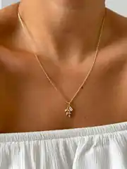 14K Xuping Seri Yaprak Kolye 1