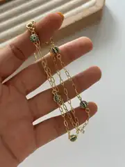 14k Altın Kaplama Minimal 5li Nazar Kolye  2