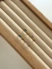 14k Xuping Seri Minimal Lacivert Taşlı Küpe 2