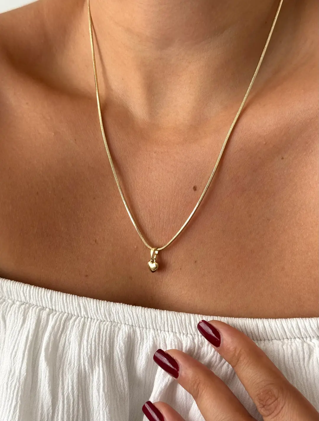 14K Xuping Seri Minimal Bomb Kalp Kolye 50 Cm