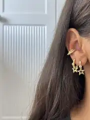 14K Xuping Seri Yıldız Charm Küpe 3