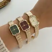Çelik Kordonlu Kare Gold Saat 2