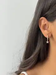 14K Xuping Seri Mini Yıldız Sallantılı Küpe 1