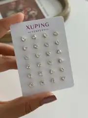 14K Xuping Seri Kalp Taşlı Küpe 0.3 Mm 2