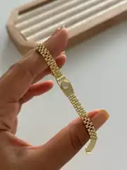 14k altın kaplama kristal taşlı vintage bileklik  1