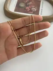 14K Xuping Seri Tek Kilitte Çift Zincir Kolye 2