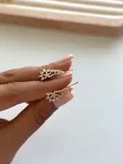 14K Altın Kaplama Tek Delikte Çoklu Görünüm Küpe 2