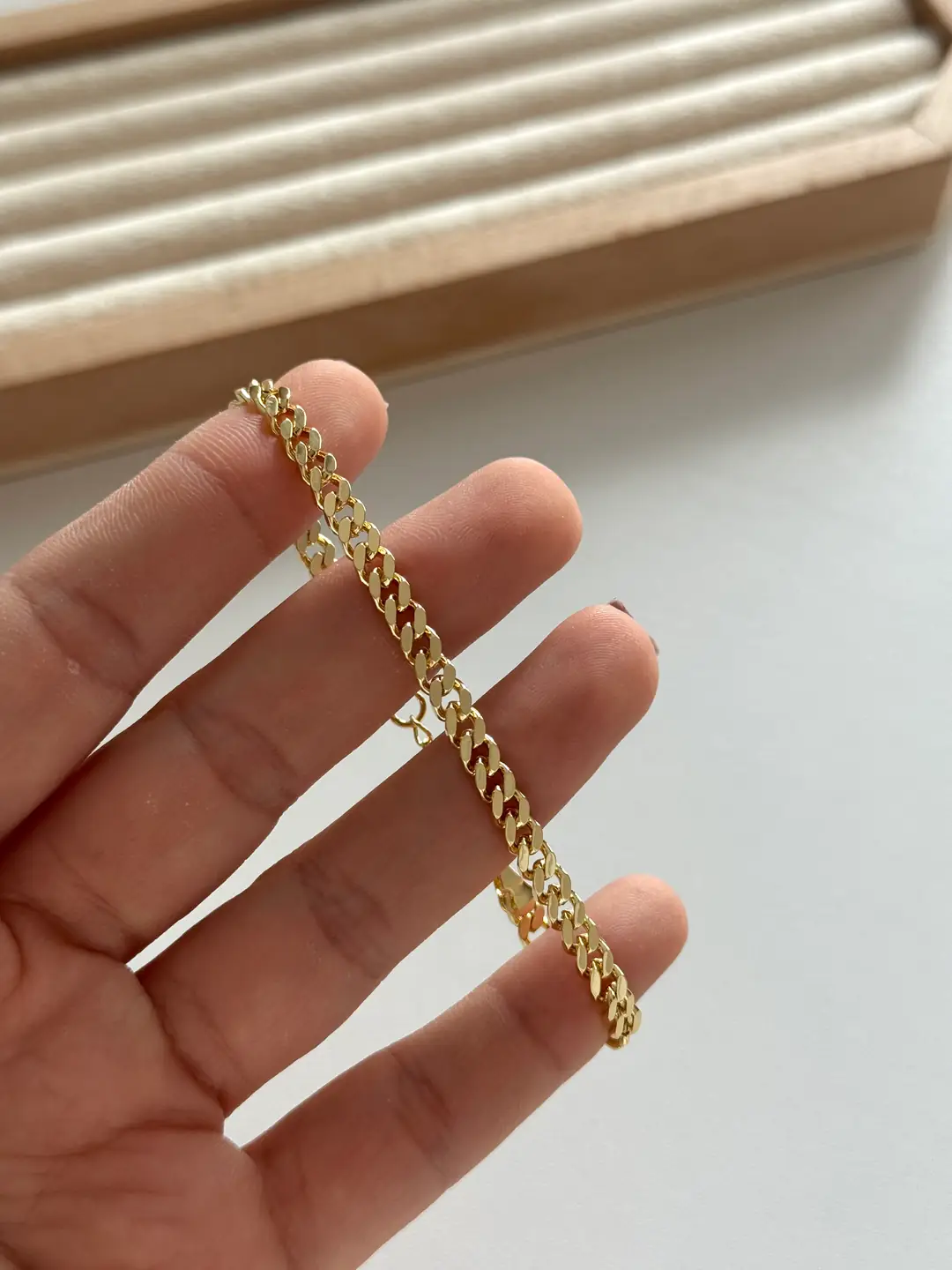 14K Altın Kaplama İnce Gurmet Bileklik  3