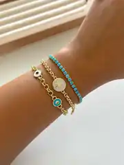14K Altın Kaplama Kuyumcu Model Charmlı Bileklik 2