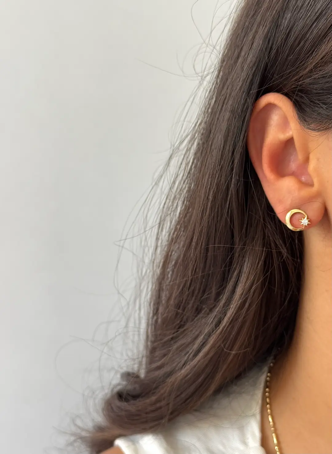 14k xuping seri ay yıldız küpe 