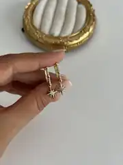 14K Xuping Seri Kuzey Yıldız Sallantılı Küpe 2