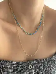 14K Altın Kaplama İkili Kolye 1