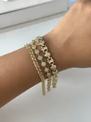 14K Xuping Seri Minimal Çift Zincir Bilekli 2