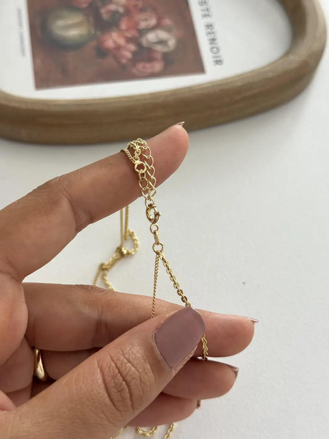14K Xuping Seri Tek Kilitte Çift Zincir Kolye 3