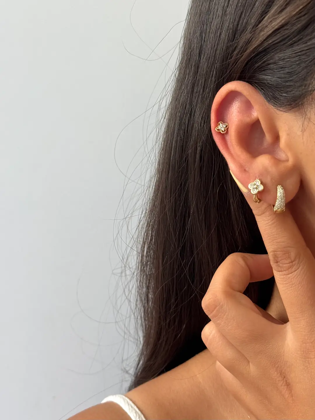14K Xuping Seri Minimal Kalp Küpe