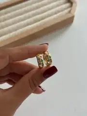 14K Xuping Seri Renkli Desenli Halka Küpe 2