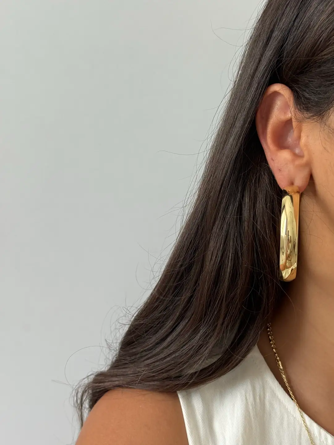 14K Altın Kaplama Büyük Halka Küpe 5.5 Cm 3
