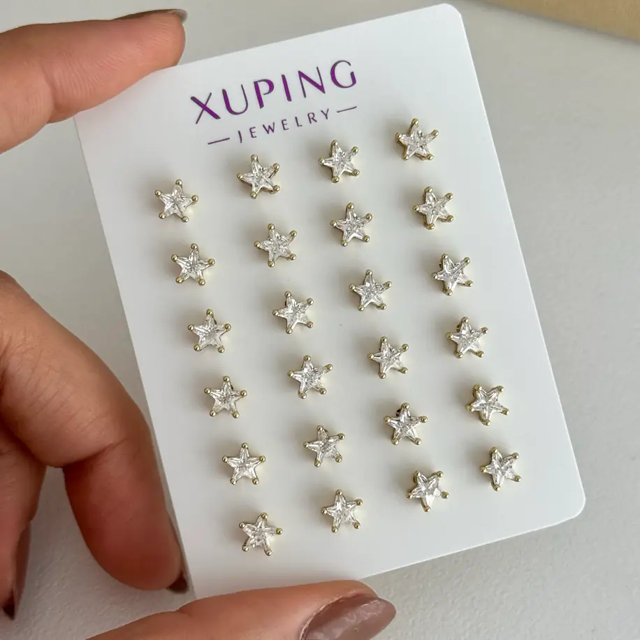 14K Xuping Yıldız Küpe 5 Mm 1 Çift