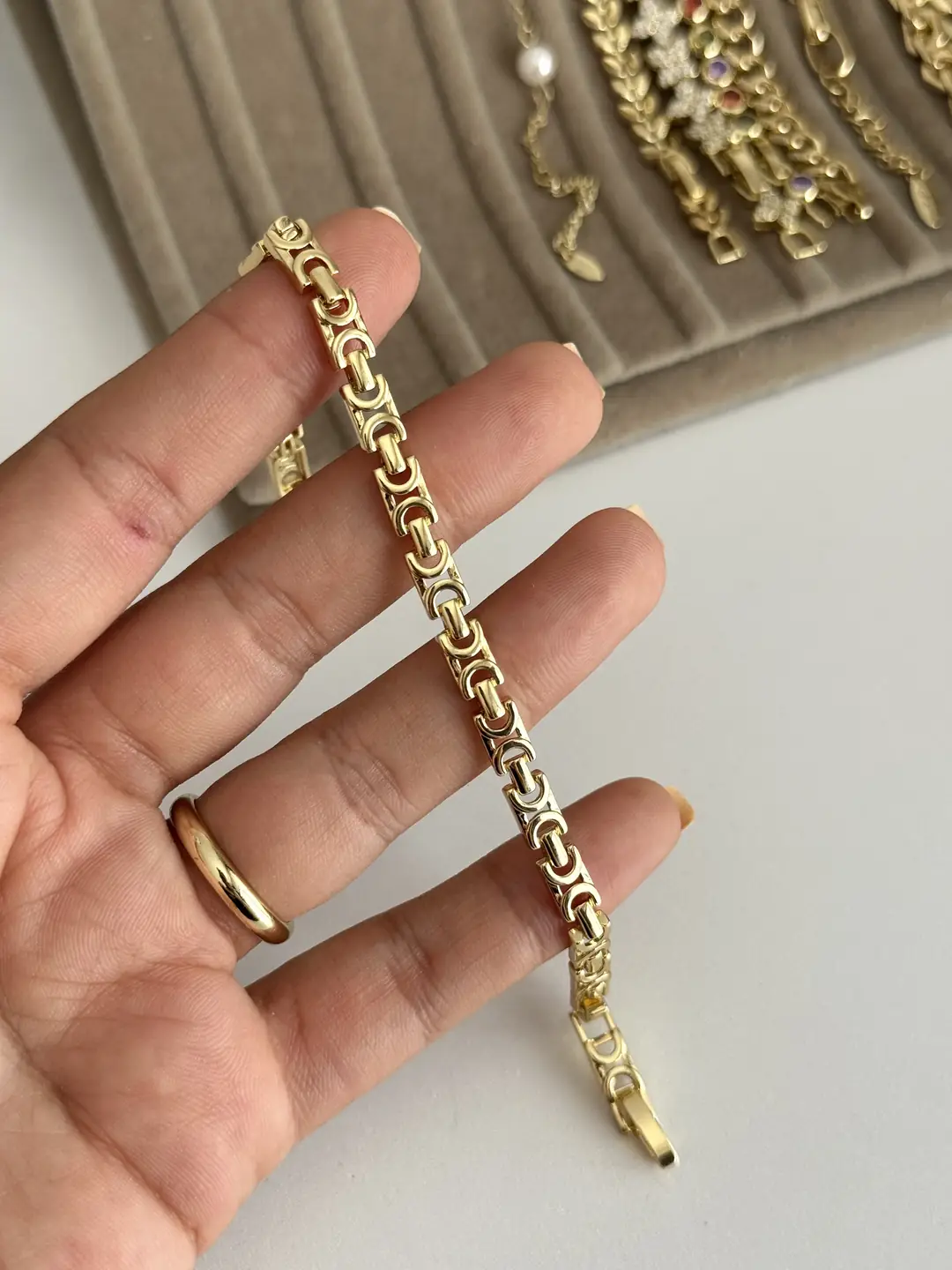 14K Altın Kaplama U Model Bileklik
