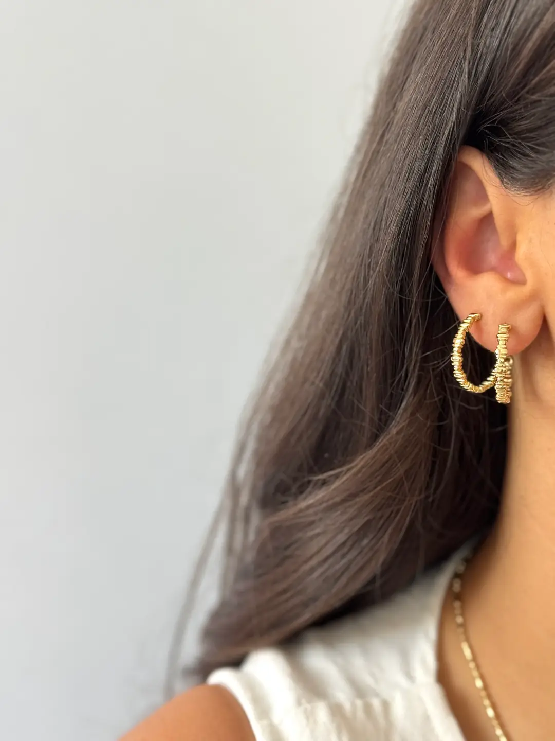 14k xuping seri halka küpe 
