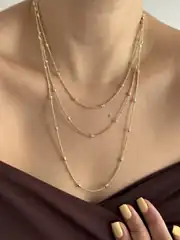 14K Xuping Seri Yassı Dorika Kolye 1
