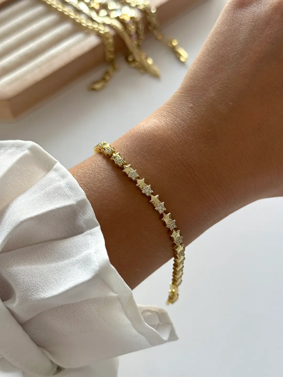 14K Xuping Seri Yıldız Bileklik